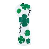 White Lucky 4 Leaf Clover PU Leather Driver Headcover