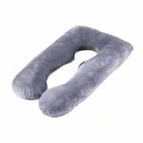 SHEIN 1pc Gray Washable U-Shaped Pregnancy Pillow, Large Waist Cushion And Body Pillow