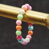 Candy Color Plastic Beads Elastic Bracelet Colorful Hand Jewelry For Women Girls Gift