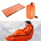 SHEIN Emergency Sleeping Bag, 2 Pack Portable Thermal Bivy Sack, Waterproof Lightweight Emergency Blanket Survival Gear With Compass And Whistle For Camping