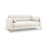 Mamaia 2-personers sofa i polyester B152 x D92 cm - Guld/Lys beige