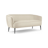 Moss 3-personers sofa i metal og velour B179 cm - Sort/Lys beige