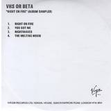 Vhs Or Beta (Band) Night On Fire - Album Sampler 2005 UK CD-R acetate CD-R ACETATE