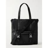 AMI PARIS - Leather-Trimmed Logo-Embellished Shell Tote Bag - Men - Black