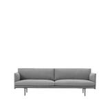 Muuto Outline sofa 3-pers. stof stof Fiord 151 grey, sorte ben