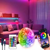 SHEIN 3.28 Foot/100 Foot LED Strip Lights, Bedroom LED Lights, Intelligent LED Lights With App Control And 24 Key Remote Control, Multiple Colors Of Online