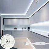 SHEIN 1 Pc Button Controlled White LED Strip Lights,60LEDs/M Powered By Data Cable,Single Color Flexible LED,DC5V Easy To Install,With Adhesive On The Back,