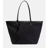 Toteme Leather-trimmed canvas tote bag - black - One size fits all