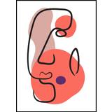 Abstract Face - Red III Plakat (21x29.7 cm (A4))