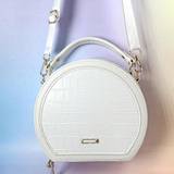 SHEIN Mini Women Crossbody Bag, Classic And Stylish PU White Crocodile Pattern Multi-Functional Handheld Mobile Phone Bag, Compact And Lightweight With Larg