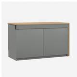 Skrivebord Hideaway, Farve Dust Grey / Oak, Model Højre