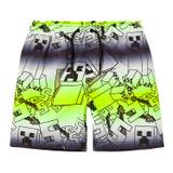 Name It Badeshorts - NkmMuxin Minecraft - Safety Yellow - Name It - 11 år (146) - Badetøj