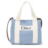 ChloÃ© Kids Logo denim tote bag - blue - One size fits all