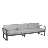 Fermob - Bellevie 3 Seater Sofa Flannel Grey Cushions, Anthracite