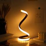 SHEIN Classic Spiral Led Table Lamp Gold Color With Switch Control Adjustable Metal Bedside Lamp, 3 Colors Plug-In, Modern Decorative Light, Suitable For Ho