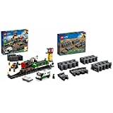LEGO City Güterzug (60198) Kinderspielzeug & LEGO City Schienen (60205), Kinderspielzeug