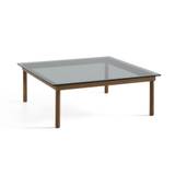 HAY Kofi Table 100x100 cm - Solid Walnut / Grey Tinted Glass OUTLET