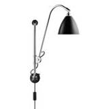 Bestlite BL5 wall lamp, 16 cm, chrome - black semi matt