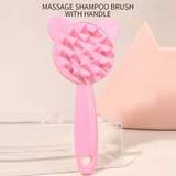 SHEIN Silicone Hair Scalp Massager Shampoo Brush For Women With Long Hair, Circular Soft Silicone Massage Shampoo Brush With Handle, 2-In-1 Dry/Wet Manual H