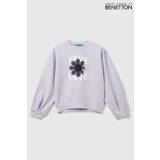 Benetton Girls Purple Long Sleeve Sweat Top Sweater