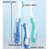 SHEIN 1pc Portable Folding Soft Bristles Toothbrush For Air Travel, Blue & White