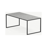 Hugo ultrathin spisebord i stål og keramik 200 x 90 cm - Sort/Granit grå