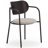 2 x Eclipse spisebordsstole med armlæn i metal og mdf finér H78 cm - Sort/Sort
