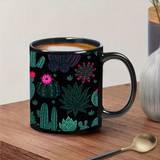 SHEIN 1pc/11oz Lovely Cactus And Succulent Plant Coffee Mug, Unique Mug, Suitable For Gift Giving, Spring And Summer Cup, Holiday Present, Birthday Present