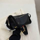 SHEIN [Black Friday Sale]PU Solid Color Fashion Retro Crescent Bag Single Shoulder Bag Shopping Travel Oblique Shoulder Bag