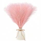 SHEIN 10pcs Pampas Grass , Pink Artificial Dried Pampas Grass Decor For Living Room, Faux Pampas Grass Vase Filler Fluffy For Wedding Party Boho Decoration