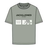 Jack & Jones JR t-shirt s/s, Text Tee, grøn - 176,16år
