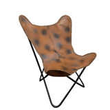 Flagermusstol i ægte læder (fås i flere forskellige farver) (Farve: Brun læder - sort stel (model "Spot"))