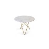 Ox Denmarq Dining O Table 100 Hvid Marmor, Stel Messing