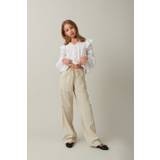 Gina Tricot - Y linenmix tall trousers - young-bottoms- Beige - 134/140 - Female
