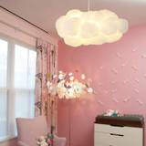 SHEIN Hanging Cloud Pendant Lighting, Modern Fluffy Chandelier Ceiling Light Fixture For Children Girls Kids Living Room White
