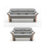Hjort Knudsen - Dover sofasæt 3+2 pers. sofa (sæbebehandlet eg, grå)