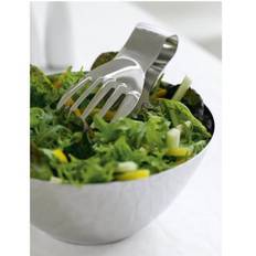 Sæt med salatskål og stor salathånd i stål