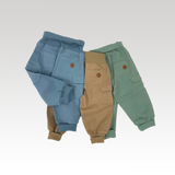 Cargo bukser i tre farver -økologisk bomuld - baby - GOTS, 64/3-6 mdr. / Blue