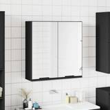 vidaXL badeværelsesskab med spejl 64x20x67 cm konstrueret træ sort