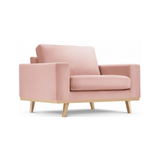 Tugela lænestol i bøgetræ og velour B121 cm - Bøg/Pink