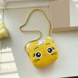 SHEIN 1Pc Big Eyes Cute Cat Mini Shoulder Bag Little Girl Candy Bag Girl Go Shopping Leisure And Entertainment Outdoor Satchel PU Artificial Leather Zipper