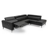 New York Sofa med open end og el-recliner 302 x 222 cm. - Sort Soleda læder