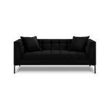 Karoo 2-personers sofa i metal og velour B185 x D85 cm - Sort/Sort