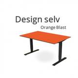Hæve sænkebord Orange Blast linoleum. Vælg selv størrelse og form