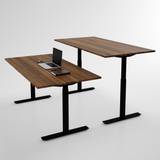 Hæve sænkebord - Pro3, Størrelse 200x80 cm, Bordplade Valnød, Stativ Sort