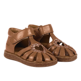Angulus hjerte sandal med velcro - Almond/Maple Glitter