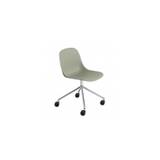 Muuto Fiber Side Chair Dreje- og Hjulstel Plast, Vælg farve Dusty Green/Dusty Green