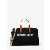 MK Brooklyn Oversized Cotton Canvas Tote Bag - Black - Michael Kors - ONE SIZE