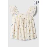 Gap Multi Floral Print Flutter Sleeve Square Neck Top (Newborn-5yrs)