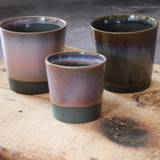 Kaffekopper i Keramik fra Lena Pedersen Keramik - Mørk med Brun/Blå Glasur